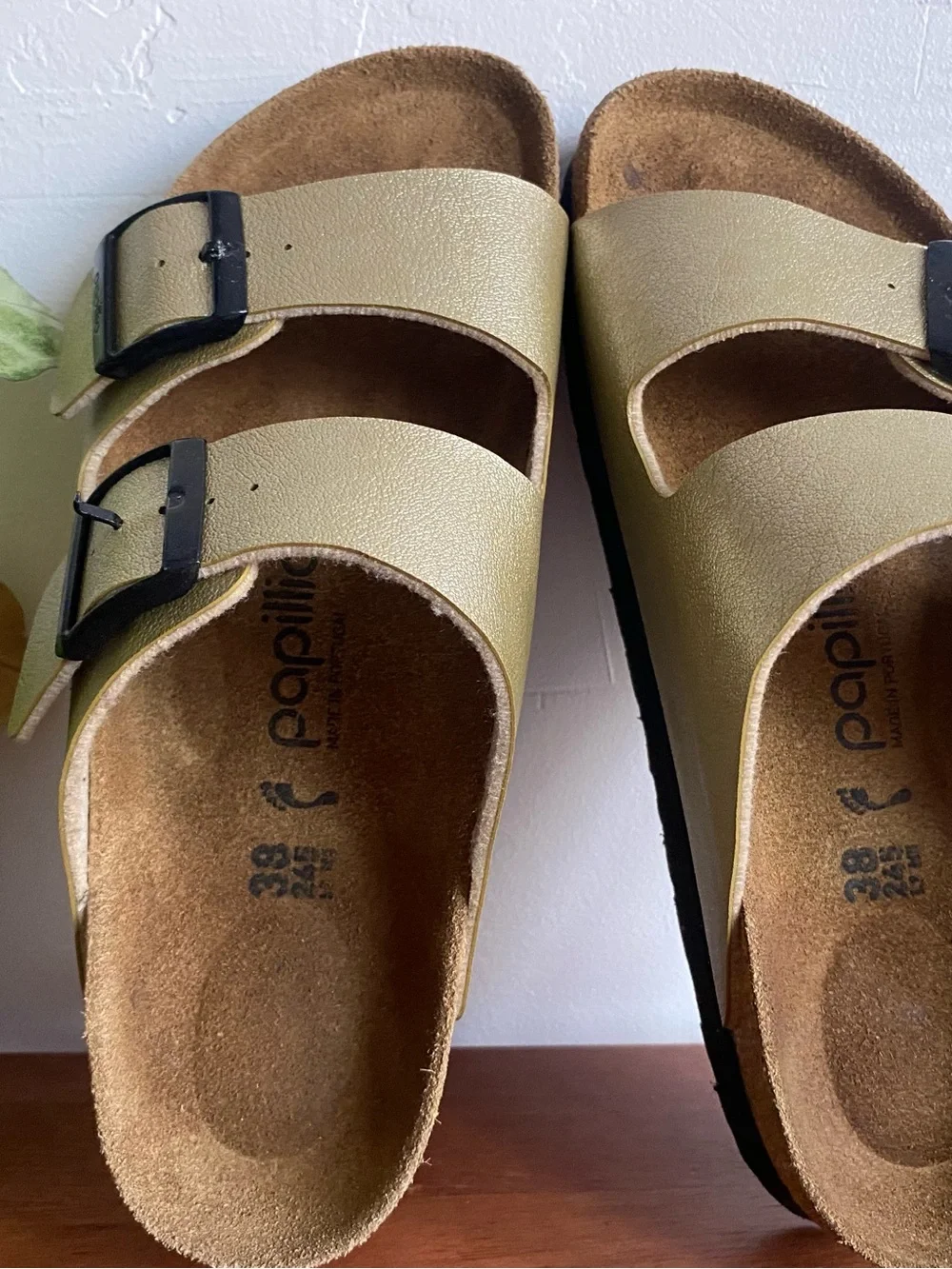 Pre-owned Papillio Arizona Platform Sandal Metallic Gold Sz 38/7 Women’s
